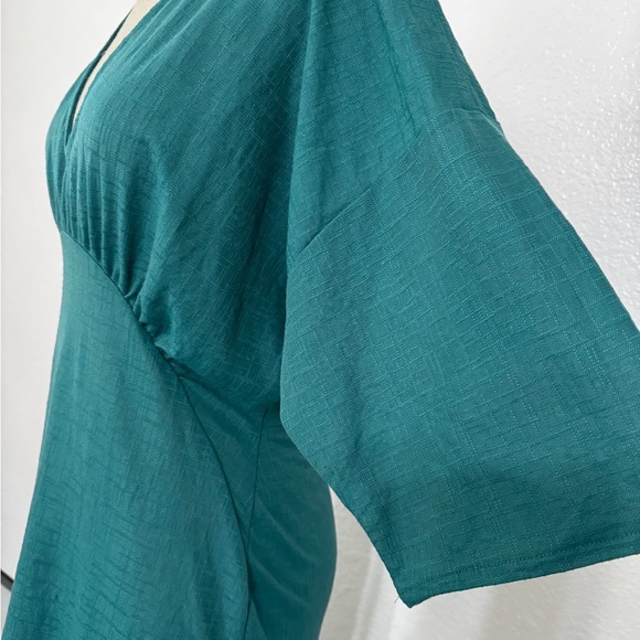 Zara Emerald Green Rustic Flowy Dress Size Small - Picture 5 of 12
